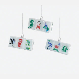 Mahjong Glass Ornament - Assorted - Boutique Bella BellaOrnament