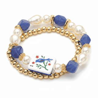 Mahjong Pearl Stackable Bracelet - Bird Bam - Boutique Bella BellaBracelets