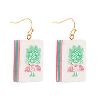 Mahjong Tile Earrings - Bird Bam - Boutique Bella BellaEarrings