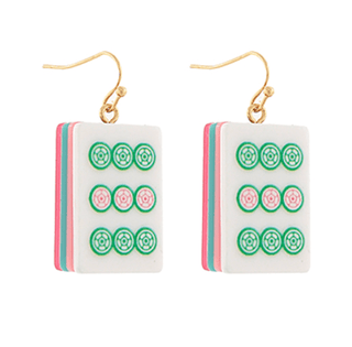 Mahjong Tile Earrings - Dot - Boutique Bella BellaEarrings