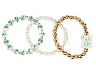 Mahjong Triple Flower Bracelet - 3 Bamboo - Boutique Bella BellaBracelets