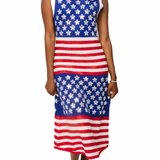 QOS Knit American Flag Stripe Midi Dress