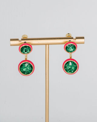 Maisson Wrap Earring - Pink / Green - Boutique Bella BellaEarrings