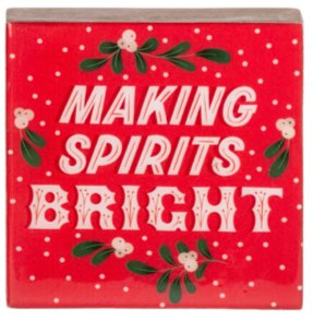 Making Spirits Bright Message Block - Boutique Bella BellaChristmas Decor