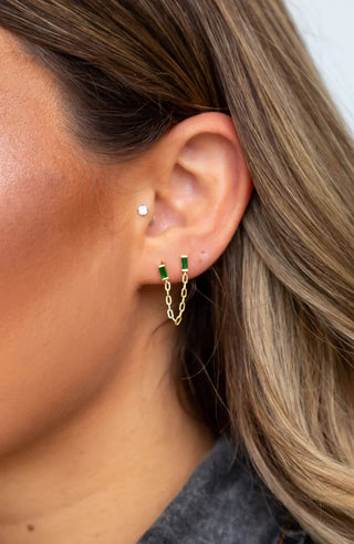 Malia Emerald Double Stud Earring - Boutique Bella BellaEarrings