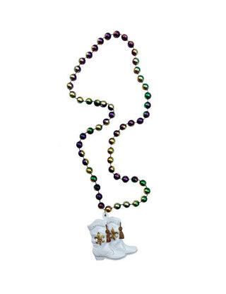 Marching Boots on Purple, Green, Gold Specialty Bead - Boutique Bella BellaMardi gras beads