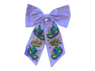 Mardi Gras Bow - Mask and Crowns - Boutique Bella BellaEarrings