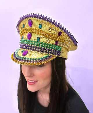Mardi Gras Conductor Hat - Purple, Gold and Green - Boutique Bella BellaHat