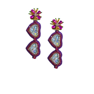 Mardi Gras Earrings - Iris Sunglasses - Boutique Bella BellaDistress