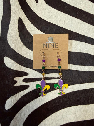 Mardi Gras Earrings - Boutique Bella BellaEarrings