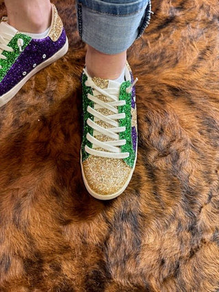 Mardi Gras Glitter Sneaker - Boutique Bella Bellashoes