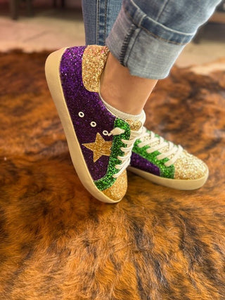 Mardi Gras Glitter Sneaker - Boutique Bella Bellashoes