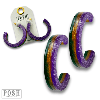 Mardi Gras hoop earring - Boutique Bella BellaEarrings