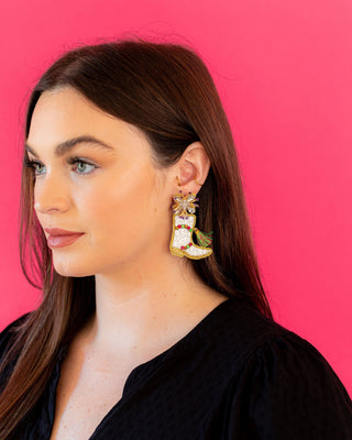 Mardi Gras Marching Boots Earrings - Boutique Bella BellaDistress