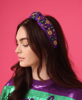 Mardi Gras Swirl Headband - Boutique Bella BellaDistress