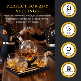 Marine Whiskey Decanter Set Premium Barware Gift Elegant Drinkware Collection - Boutique Bella BellaDecanter Sets