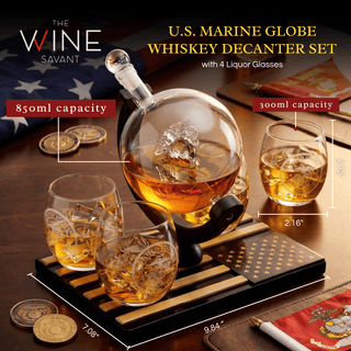 Marine Whiskey Decanter Set Premium Barware Gift Elegant Drinkware Collection - Boutique Bella BellaDecanter Sets
