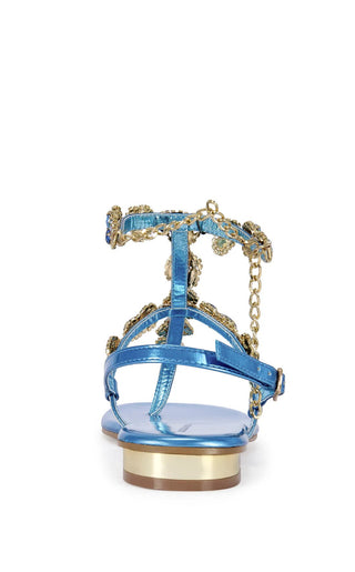 MARINELLA - BLUE FLAT SANDAL - Boutique Bella BellaSandals