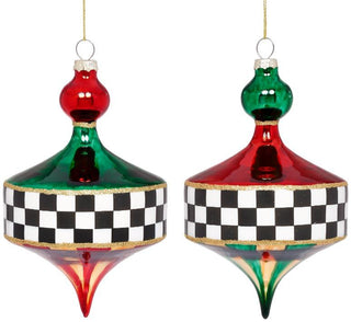 Mark Roberts Diamond Check Finial Ornament - Boutique Bella BellaOrnament