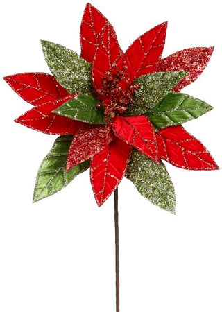Mark Roberts Glitter Poinsettia - Boutique Bella Bellafloral pick