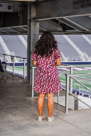 Maroon Tailgate Dress - Boutique Bella BellaDress