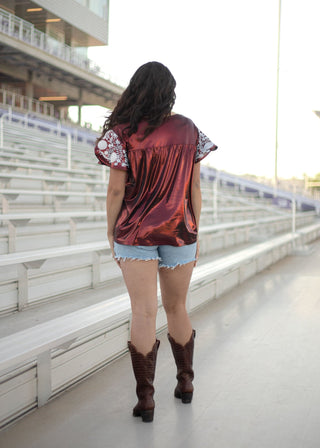 Maroon Wylie Top - Boutique Bella BellaTOP