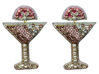 Martini Earrings - Pink - Boutique Bella BellaDistress