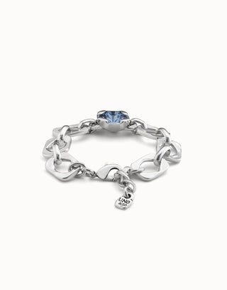 Marvelous - Link chain bracelet with a blue crystal - Boutique Bella BellaUno de 50 - Bracelet
