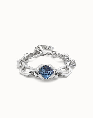 Marvelous - Link chain bracelet with a blue crystal - Boutique Bella BellaUno de 50 - Bracelet