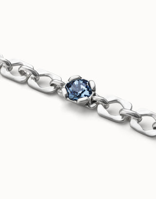 Marvelous - Link chain bracelet with a blue crystal - Boutique Bella BellaUno de 50 - Bracelet