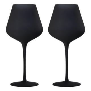Matte Black Crystal Wine Glass Set Of 2 Gift For Her Him Friend Large 20 Oz Glasses Unique Italian S - Boutique Bella Bella