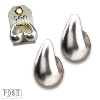 Matte finish raindrop post earring - Boutique Bella BellaEarrings