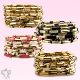 Matte gold and mixed bead bracelet - Boutique Bella BellaBracelets