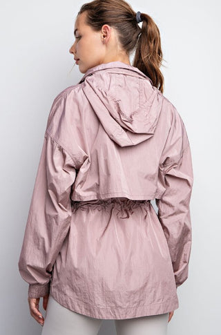 MAUVE PARACHUTE LONG SLEEVES JACKET - Boutique Bella BellaActive Wear Jacket