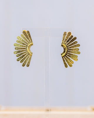 Maxi Half-Sun Golden Stud Earrings - Boutique Bella BellaEARRINGS