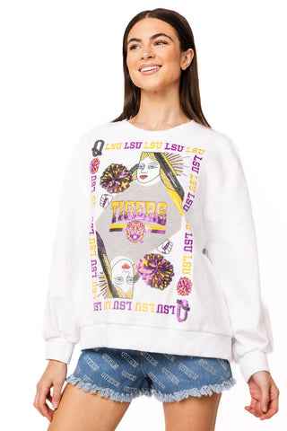 QOS Licensed LSU Gameday Queen Card Sweatshirt