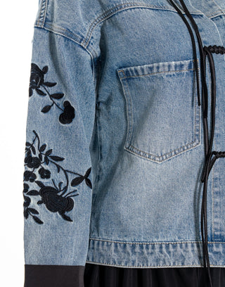 Meadow Muse Embroidered Denim Jacket - Boutique Bella BellaJacket