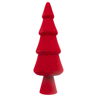 Red Flocked Christmas Tree - Small