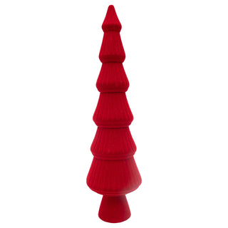 Red Flocked Christmas Tree - Large