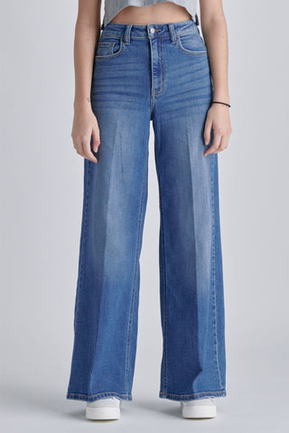 Medium Denim High Wise Wide Leg Jeans - Boutique Bella BellaJeans