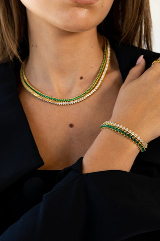Melinda Tennis Necklace - Emerald - Boutique Bella BellaNecklaces