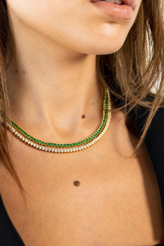 Melinda Tennis Necklace - Emerald - Boutique Bella BellaNecklaces