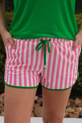 Melon Poppy Stripes Everyday Shorts - Boutique Bella BellaShorts