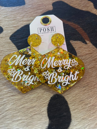 Merry and Bright Ornament Earrings - GOLD - Boutique Bella BellaEarrings