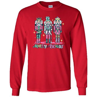 Merry & Bright Nutcracker Red Long Sleeve - Boutique Bella Bellachristmas shirt