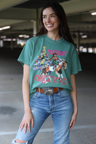 Merry Christmas Cowgirl Shirt - Boutique Bella BellaT-Shirt