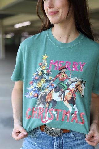 Merry Christmas Cowgirl Shirt - Boutique Bella BellaT-Shirt