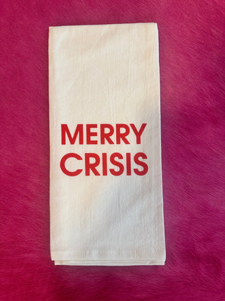 Merry Crisis Tea Towel - Boutique Bella Bellakitchen towel