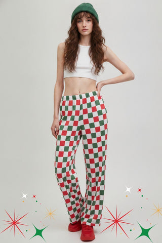 Merry Little Checkered Knit Pants - Boutique Bella BellaPants
