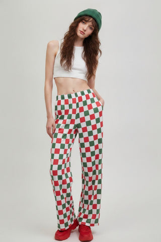 Merry Little Checkered Knit Pants - Boutique Bella BellaPants
